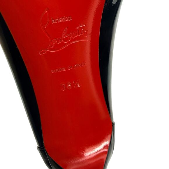 New Christian Louboutin Sporty Kate Patent Leather Pumps Black Size 38.5 - Picture 9 of 10